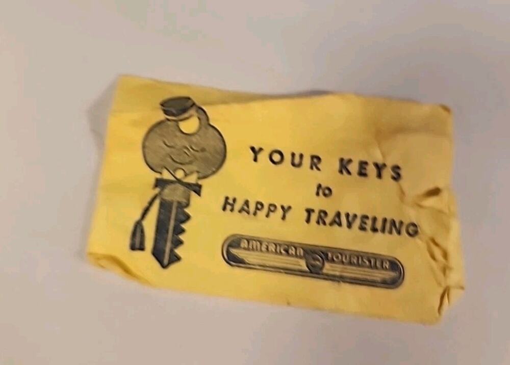 AMERICAN TOURISTER TIARA Key Smiling Bellhop Anthropomorphic Vintage w/envelope